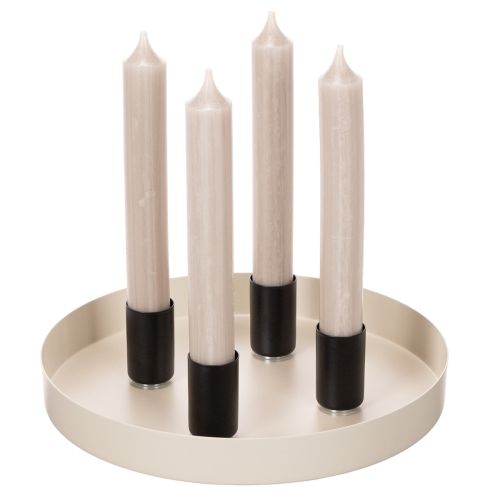 Magnetischer Kerzenhalter rund mattschwarz für Stabkerzen Ø 25 mm, 4er-Set | Floristik21.de