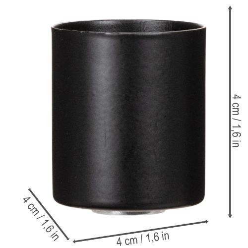 Stabkerzenhalter Metall Magnetisch Matt Schwarz Ø 4 cm 4er Set | Floristik21.de