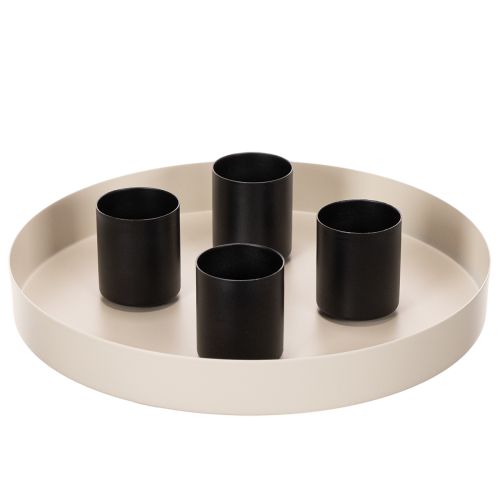 Stabkerzenhalter Metall Magnetisch Matt Schwarz Ø 4 cm 4er Set | Floristik21.de