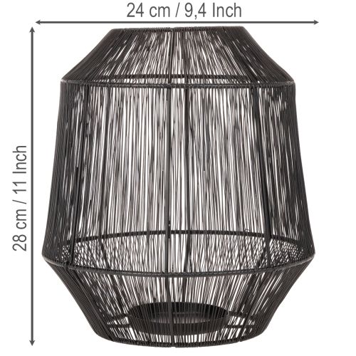 Kerzenhalter Schwarz Deko Laterne Drahtkorb Ø24cm H28cm | Floristik21.de