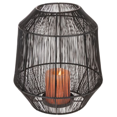Kerzenhalter Schwarz Deko Laterne Drahtkorb Ø24cm H28cm | Floristik21.de