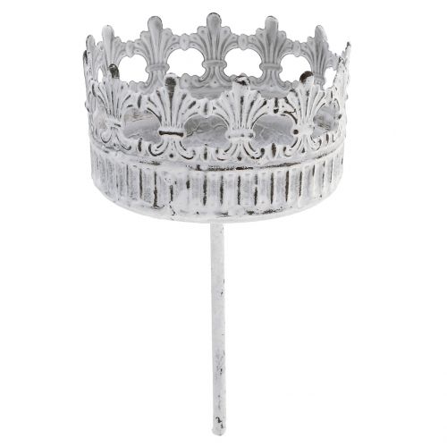 Floristik21 Kerzenhalter Weiß Antik Ø7cm H12cm 4St