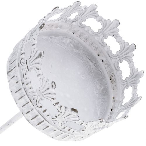 Floristik21 Kerzenhalter Weiß Antik Ø7cm H12cm 4St