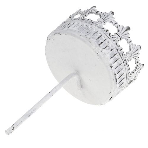 Kerzenhalter Weiß Antik Ø7cm