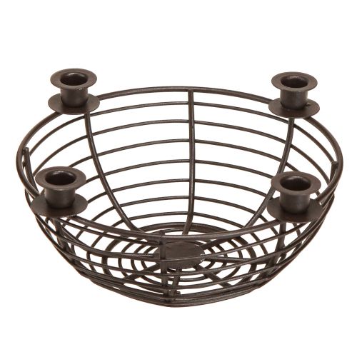 Floristik21 Kerzenhalter Dekoschale Metall Braun für 4 Kerzen, Elegante Tischdeko Ø14cm