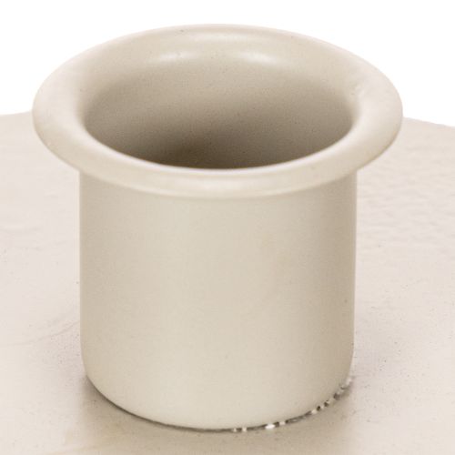 Kerzenhalter rund Metall 10cm cremefarben für Stabkerzen Innenbereich 2er Set | Floristik21.de