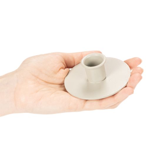 Kerzenhalter Metall Beige matt 8cm 3er-Set für Stabkerzen | Floristik21.de