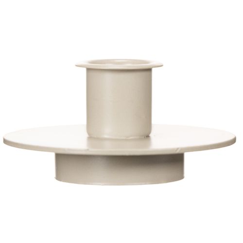 Kerzenhalter Metall Beige matt 8cm 3er-Set für Stabkerzen | Floristik21.de