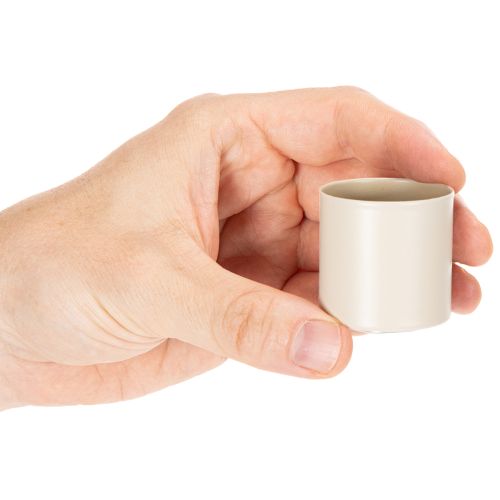 Magnetischer Kerzenhalter aus Metall, Ø 4 cm, für Stabkerzen 34 mm, 4er-Set, taupe-creme | Floristik21.de