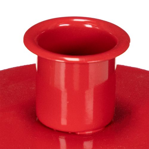 Kerzenhalter aus Metall rot Ø 8 cm für Stabkerzen 3er-Set | Floristik21.de