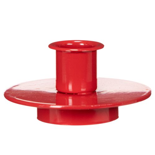 Kerzenhalter aus Metall rot Ø 8 cm für Stabkerzen 3er-Set | Floristik21.de