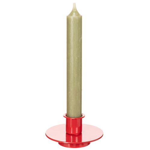 Kerzenhalter aus Metall rot Ø 8 cm für Stabkerzen 3er-Set | Floristik21.de