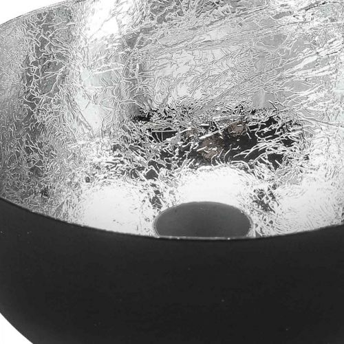 Artikel Kerzenhalter Schwarz Silber Stabkerzenhalter Ø13cm H6,5cm