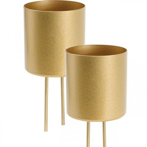 Kerzenhalter zum Stecken Gold Teelichthalter Metall Ø5cm 4St