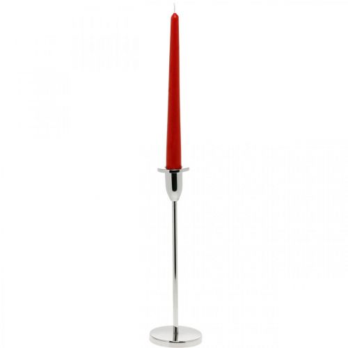 Floristik21 Kerzenhalter Silbern Metall Deko Kerzenständer modern H26cm
