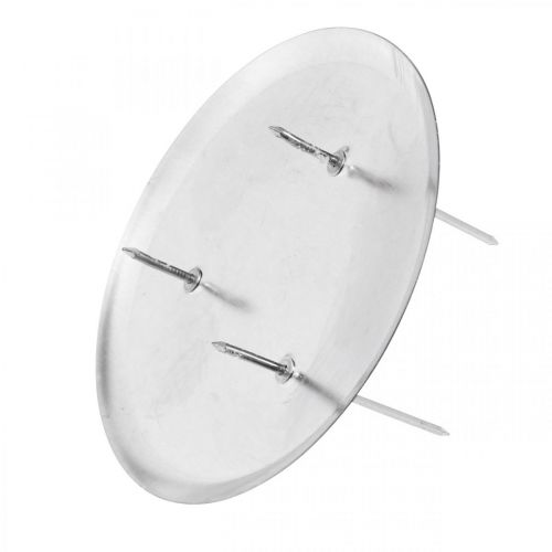 Kerzenhalter für Adventskranz, Weihnachten, Kerzendeko zum Stecken Silbern Ø10cm 4St