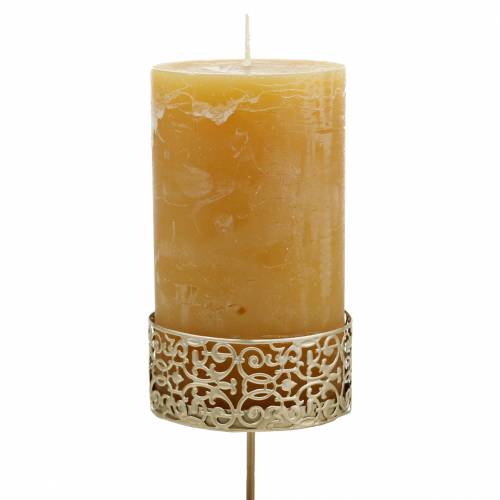 Florale Kerzenhalter zum Stecken Golden Ø8,8cm H13,7cm 4 St Antik-Optik | Floristik21.de