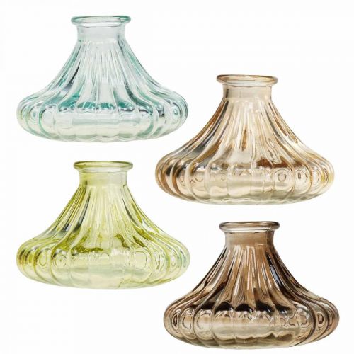 Kerzenhalter Glas Kerzenständer Glas Ø10,5cm H7cm 4St