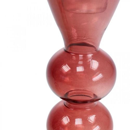 Kerzenhalter Glas Kerzenständer Rosa/Rose Ø5-6cm H19cm 2St