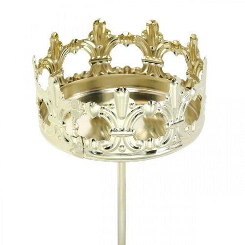 Teelichthalter Krone, Kerzendeko Weihnachten, Kerzenhalter für Adventskranz Golden Ø5,5cm 4St Teelichthalter Krone, Kerzendeko Weihnachten, Kerzenhalter für Adventskranz Golden Ø5,5cm 4St