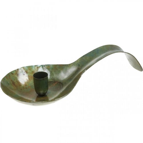 Kerzenhalter Metall Antik Optik Löffel mit Patina 25x11x5cm