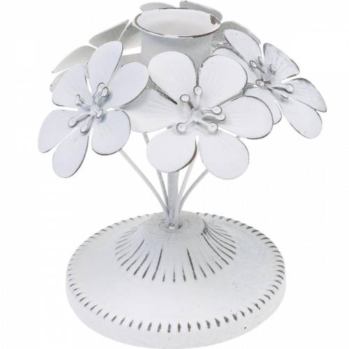 Frühlingsdeko, Metall-Leuchter mit Blumen, Hochzeitsdeko, Kerzenhalter, Tischdeko