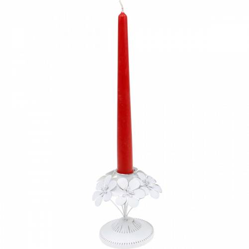 Floristik21 Frühlingsdeko, Metall-Leuchter mit Blumen, Hochzeitsdeko, Kerzenhalter, Tischdeko