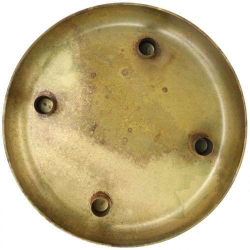 Kerzenteller, Adventskranzschale, Weihnachtsdeko Golden Antik-Optik Ø30cm