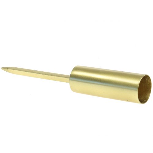 Floristik21.de Kerzenhalter für Stabkerzen schmal Gold Ø2,2cm H15cm  4St-803607-92