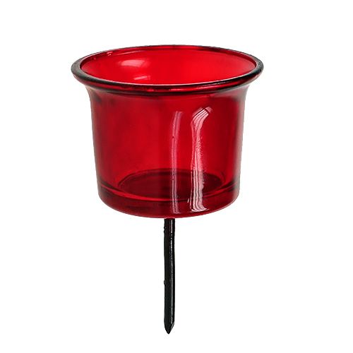Floristik21 Kerzenhalter für Teelicht Glas rot Ø6cm L10cm