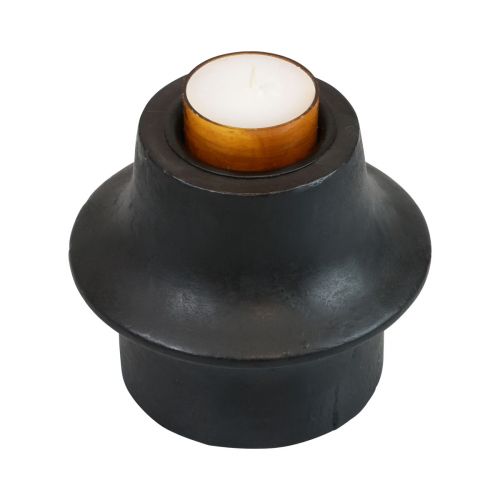 Artikel Teelichthalter Schwarz Kerzenhalter Keramik Ø12cm H9cm