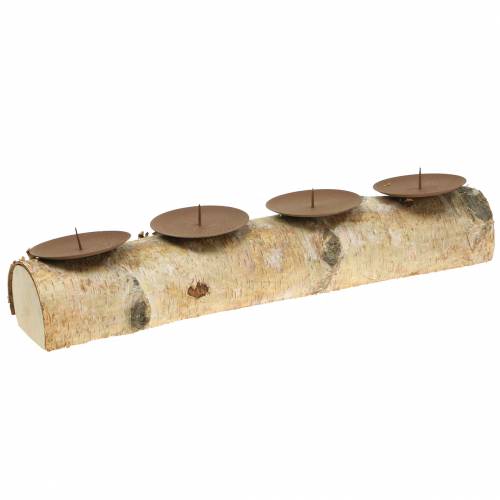 Kerzenhalter mit 4 Dornen Birke 40cm x 8cm H9cm Kerzenhalter mit 4 Dornen Birke 40cm x 8cm H9cm