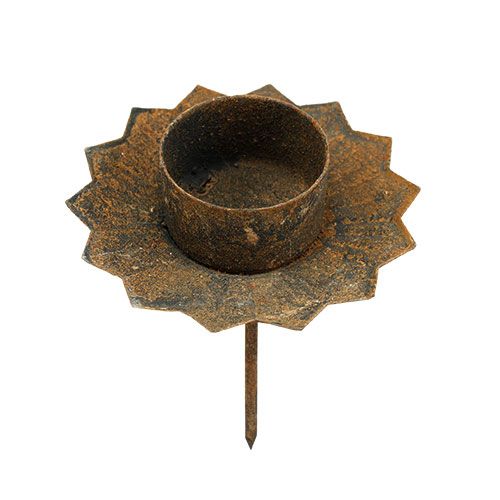 Kerzenhalter zum Stecken Ø9cm L8,5cm Braun