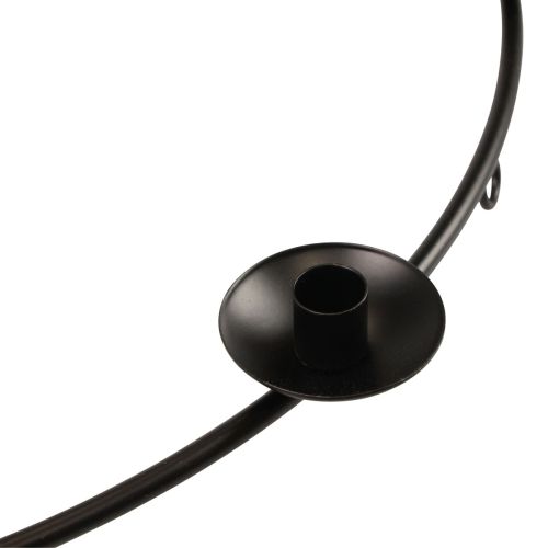 Floristik21 Kerzenleuchter Schwarz Hängeleuchter Stabkerzenhalter Ø39cm