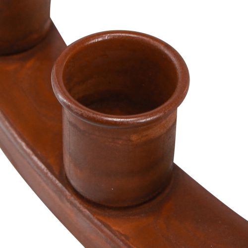 Artikel Metallischer Kerzenring Braun für 24 Stabkerzen – Rost-Optik, Gemütlich, 43cm