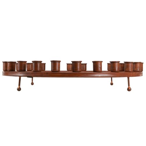 Artikel Metallischer Kerzenring Braun für 24 Stabkerzen – Rost-Optik, Gemütlich, 43cm