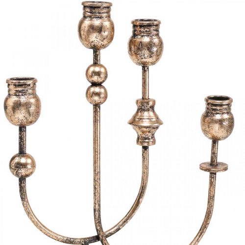 Kerzenständer Golden Stabkerzenhalter Vintage 4-flammig H39cm