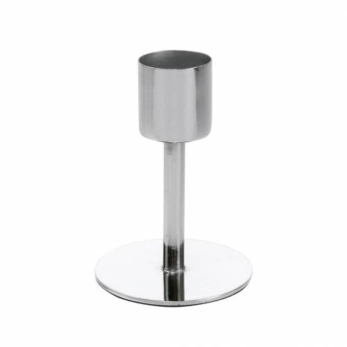 Floristik21 Metall-Kerzenhalter-Set für Spitzkerzen Silbern Ø2,2cm H7,3cm 4St