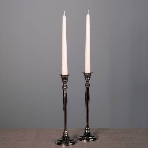 Artikel Kerzenständer Silber 2er Set H27cm