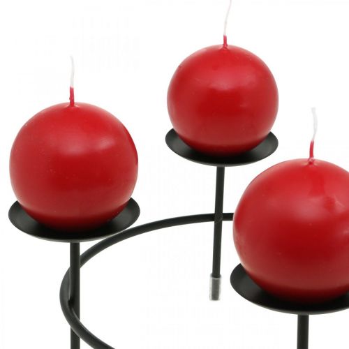 Artikel Kerzenständer für 4 Kerzen Schwarz Metall Adventskranz Ø18,5cm 2St