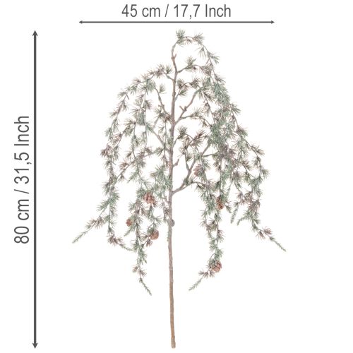 Künstlicher Kiefernzweig mit Zapfen 80cm Grün 3er Set | Floristik21.de