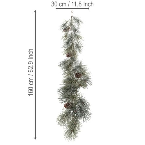 Künstliche Kieferngirlande mit Zapfen, 180 cm, Grün-Braun | Floristik21.de
