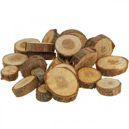 Floristik21 Holzscheiben Deko Streudeko Holz Kiefer Rund Ø3-4cm 500g