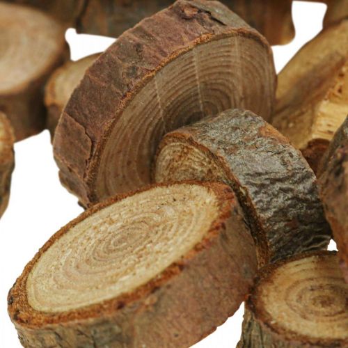 Floristik21 Holzscheiben Deko Streudeko Holz Kiefer Rund Ø3-4cm 500g