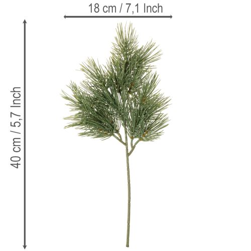 Künstlicher Kiefernzweig aus Kunststoff 40cm grün 4er-Set | Floristik21.de