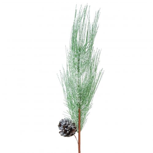 Floristik21 Künstlicher Kiefernzweig Grün Glitter mit Zapfen L55cm