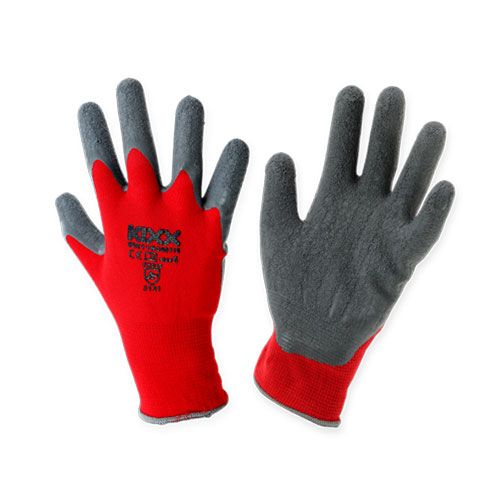 Floristik21 Kixx Nylon Gartenhandschuhe Gr.8 Rot, Grau