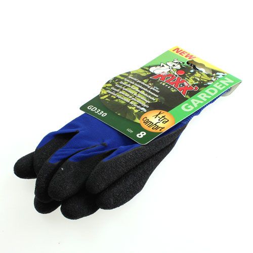 Floristik21 Kixx Nylon Gartenhandschuhe Gr.8 Blau, Schwarz