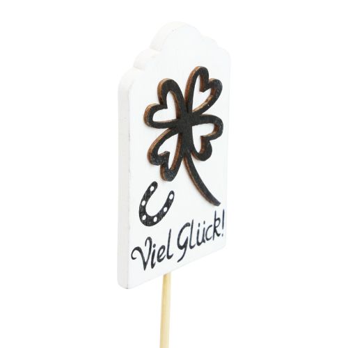 Artikel Blumenstecker Holz Dekostecker Viel Glück 3,5×7cm 12 St