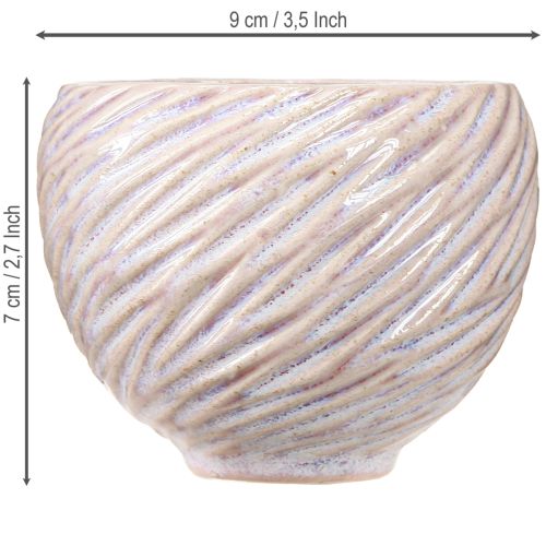 Artikel Kleine Rosa Keramikschalen Spiral-Dekor Ø9cm 4St - Deko & Geschenkidee